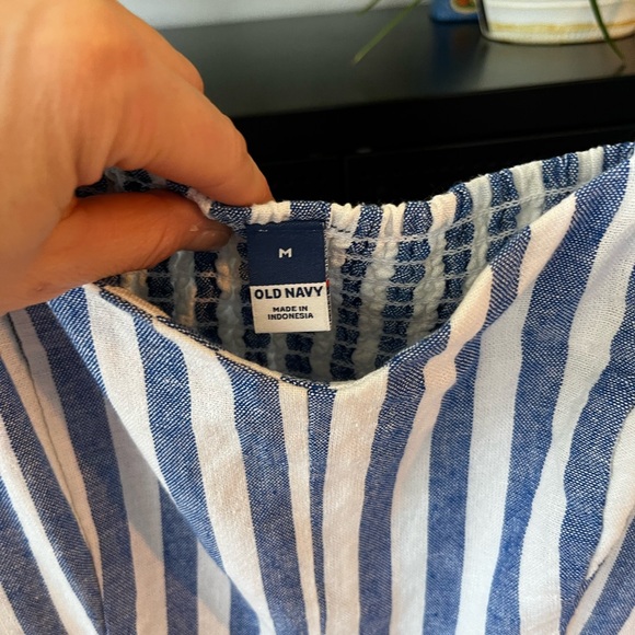 Blue and White Striped Maxi Dress - Picture 2 of 3